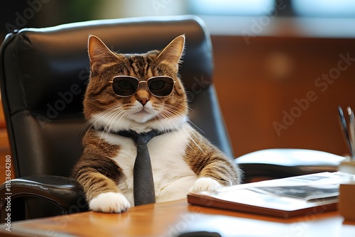 CEO Cat in Office: A Hilarious Business Cat Meme