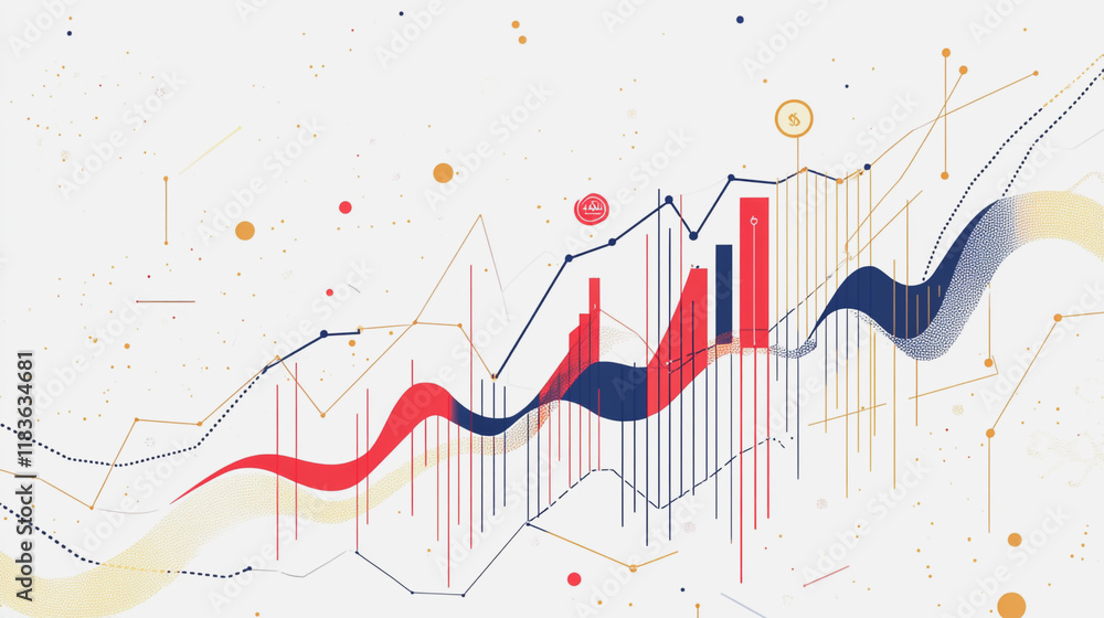 Obraz premium charts and graphs with statistics to innovative analyze business potential and forecast future development of companies growth.