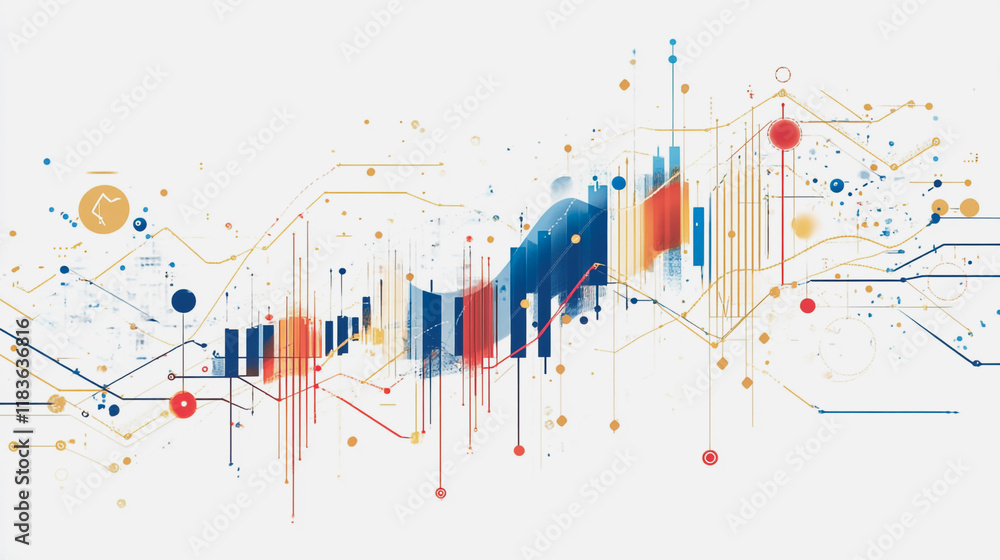 Obraz premium charts and graphs with statistics to innovative analyze business potential and forecast future development of companies growth.
