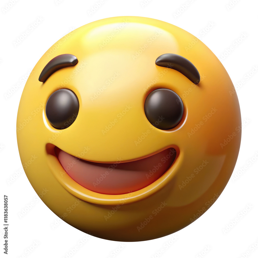 happy face emoji 3d icon in cartoon plastic style minimal isolated on transparent white background, clipping path happy face emoji 3d icon in cartoon plastic style minimal isolated on transparent white background, clipping path