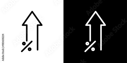 Interest growth icon set in stroke style