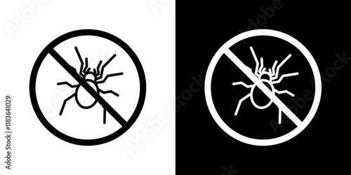 No parasitic insects sign vector set in stroke style