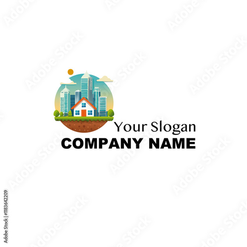 business real estate logo vector design illustration marketing