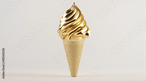 Golden Ice Cream Cone:Luxur...