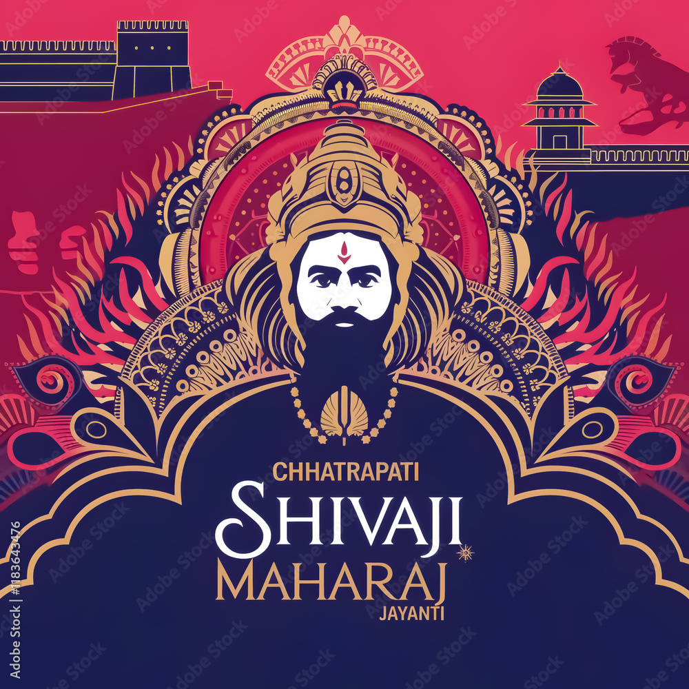 Obraz premium Chhatrapati Shivaji Maharaj Jayanti