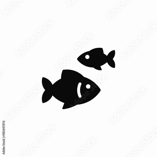 fishes swimming aquarium icon vector sign