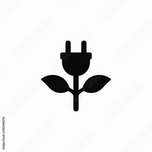 plug electric flower power icon vector sign
