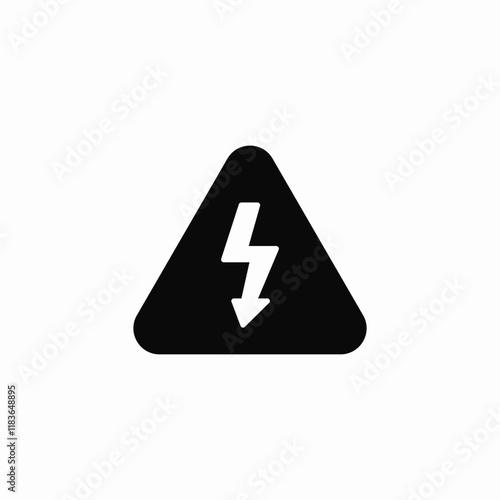 high voltage danger icon vector sign