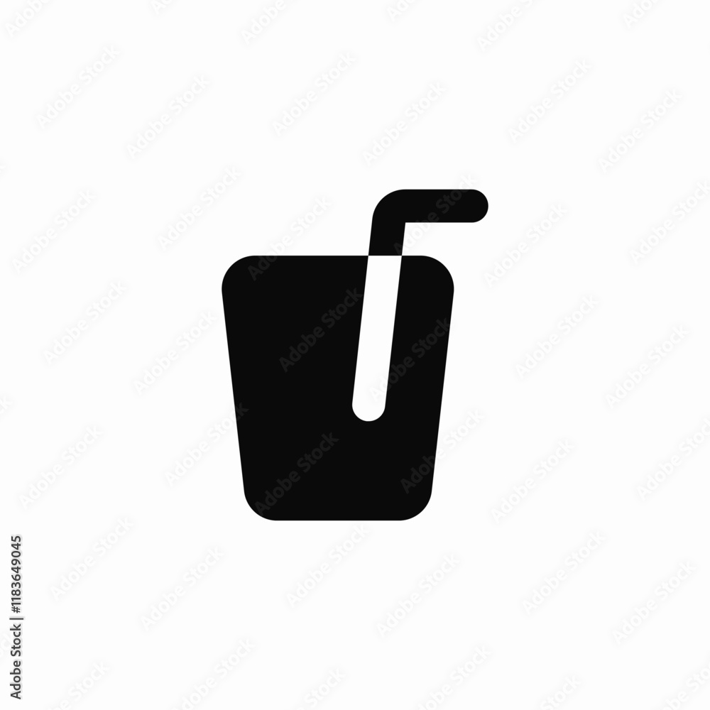 Obraz premium drink cup straw icon vector sign