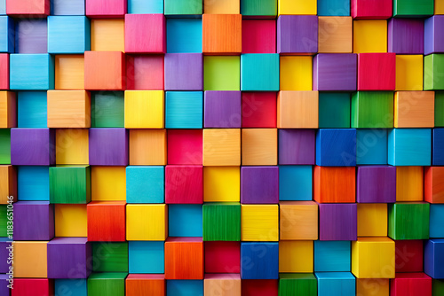 Colorful Wooden Blocks Abstract Background Texture