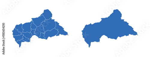 Central African Republic Map vector icon. Minimalistic Colorful Map of Central African Republic.
