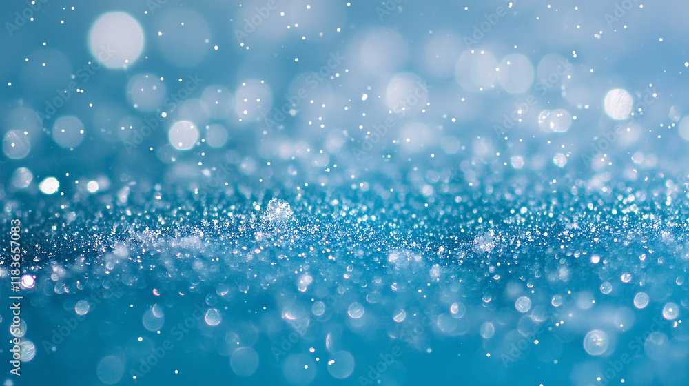 Crystal-Clear Sparkling Snowflakes on a Dreamy Blue Background Crystal-Clear Sparkling Snowflakes on a Dreamy Blue Background