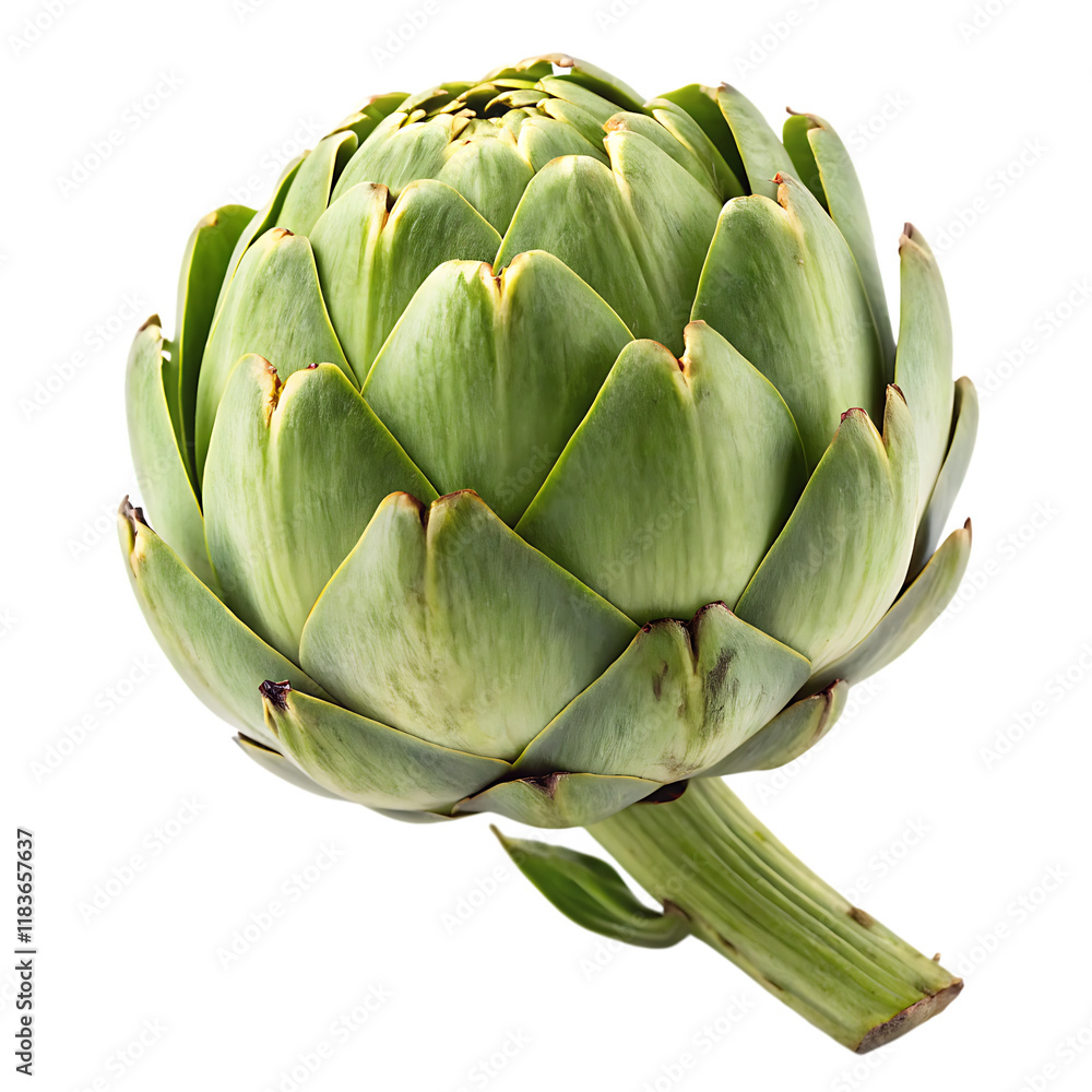 Obraz premium Whole artichoke on a transparent background