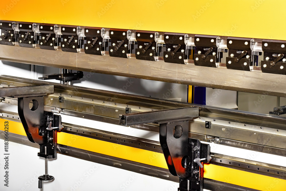 Precision metal bending equipment in a modern manufacturing facility showcases advanced technology