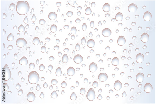 The concept of water drops on a white background