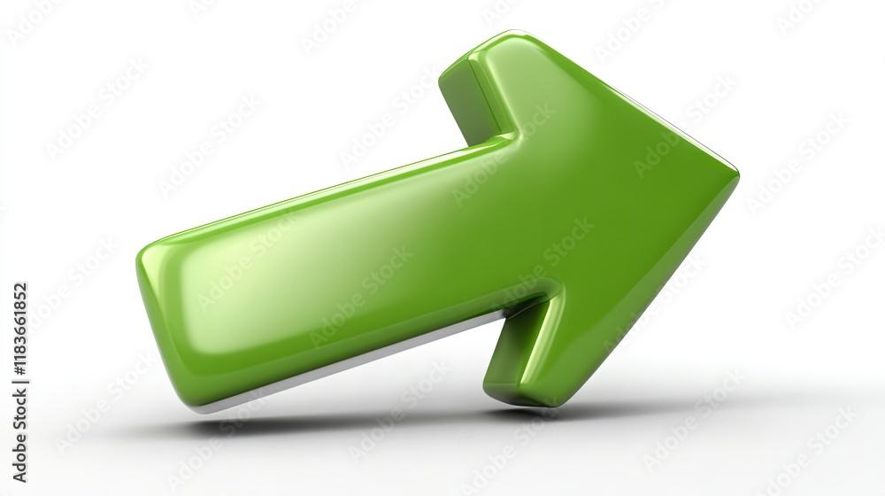 Glossy Green 3D Arrow Pointing Right Glossy Green 3D Arrow Pointing Right