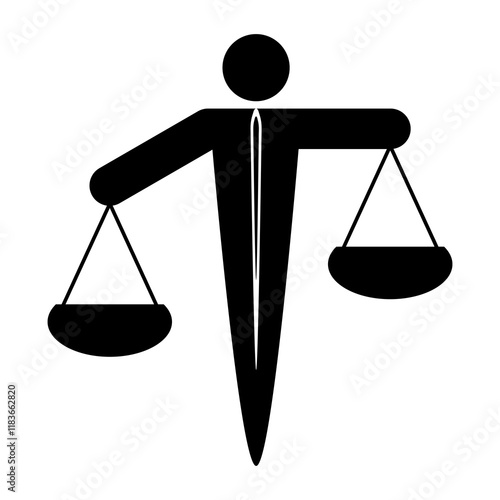 Scales of justice icon.Human Ethics Icon. Honesty Symbol Design