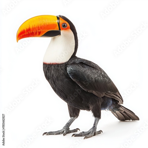 Toucan isolated on white background.