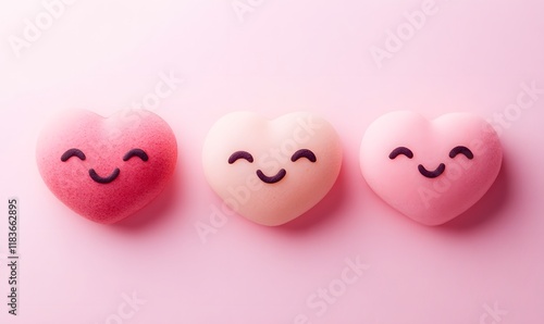 minimalist hearts valentine's day light pink background, Generative AI