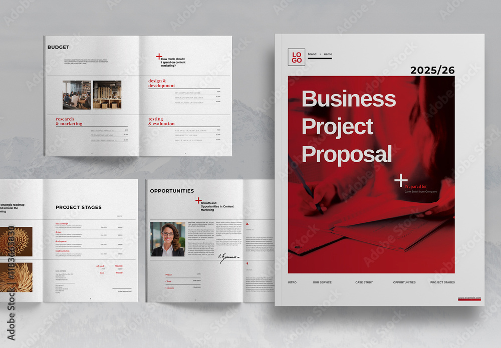 Proposal Brochure Layout Business Project Proposal Brochure Layout Stock Template | Adobe Stock