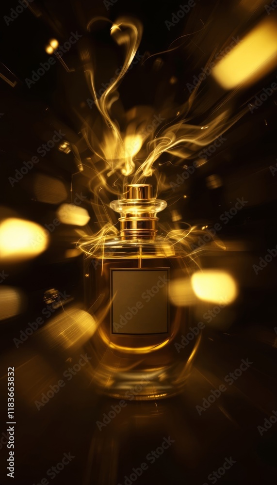 Golden Perfume in Sparkling Light Effect Bottle Golden Perfume in Sparkling Light Effect Bottle