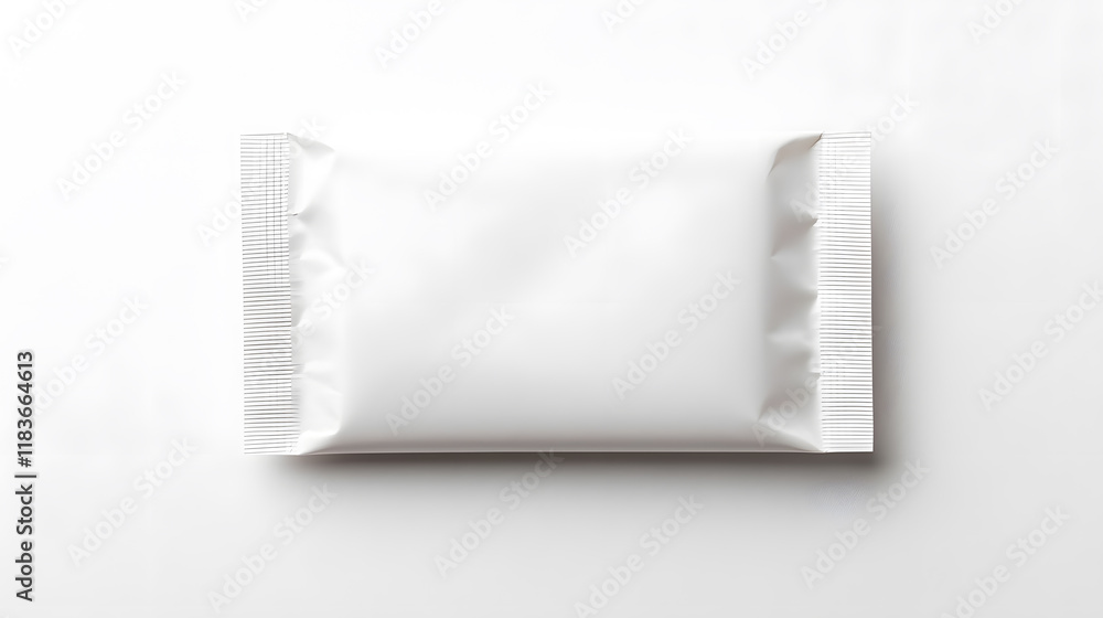 Top view bar snack white packaging mock up, isolated on white background. Top view bar snack white packaging mock up, isolated on white background.