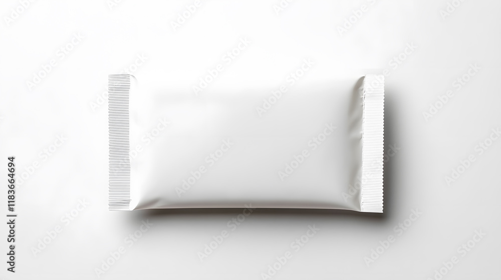 Top view bar snack white packaging mock up, isolated on white background. Top view bar snack white packaging mock up, isolated on white background.