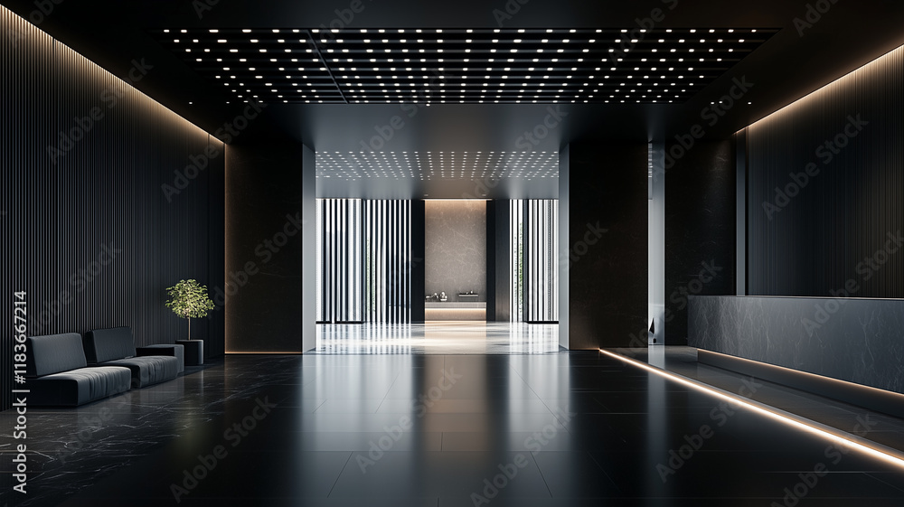 corridor in a modern building corridor in a modern building