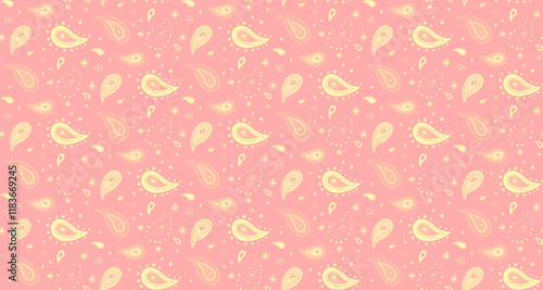 Wallpaper Mural Charming pastel pink paisley pattern.  Perfect for textile design, wallpaper, or website backgrounds. Soft, delicate aesthetic ideal for feminine brands and projects. Torontodigital.ca