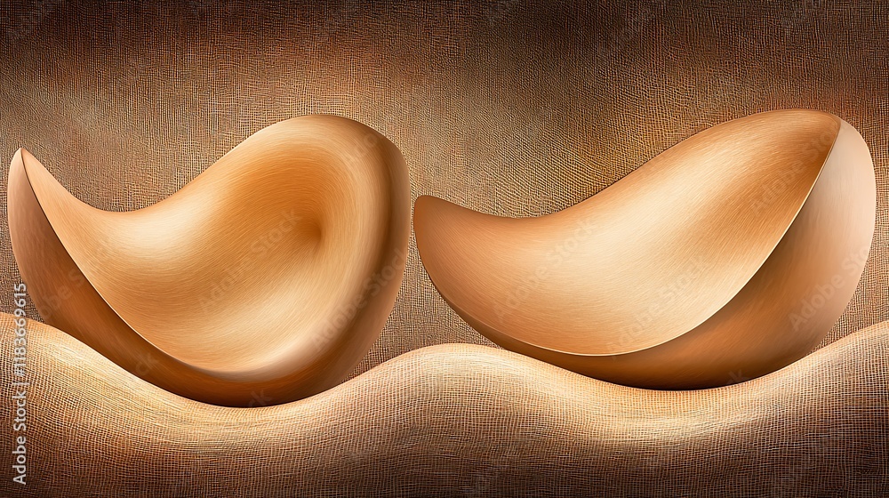 Abstract Sculptural Forms on Undulating Surface Abstract Sculptural Forms on Undulating Surface