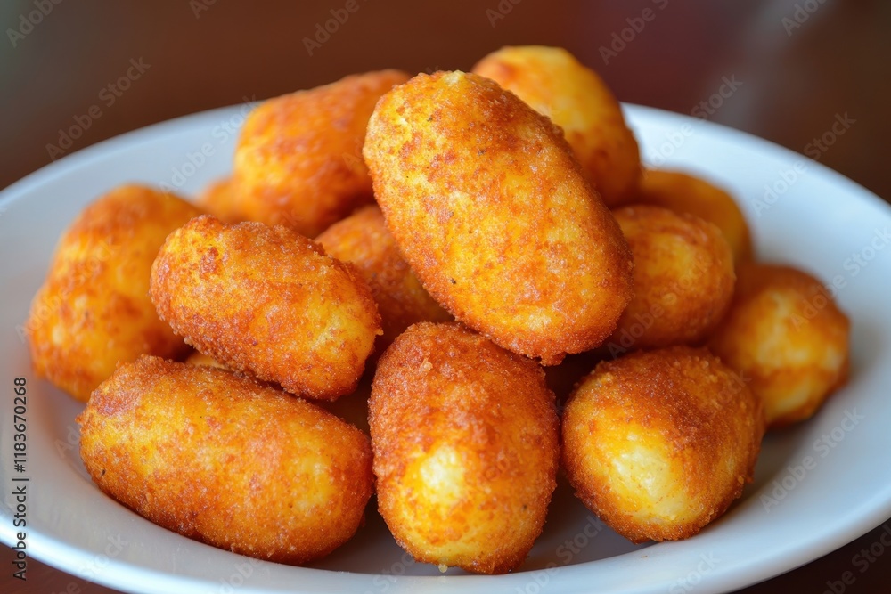 A plate featuring mini corn dogs A plate featuring mini corn dogs