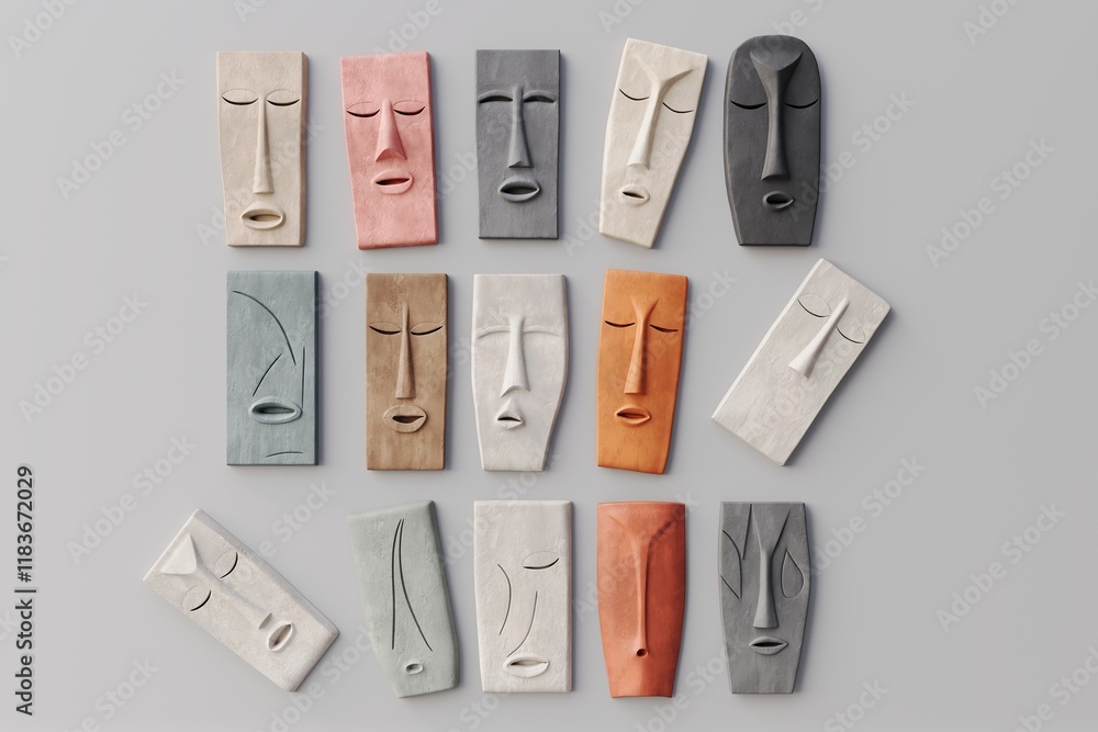 Various emotions and feelings with sculpture on a white background 3d Various emotions and feelings with sculpture on a white background 3d