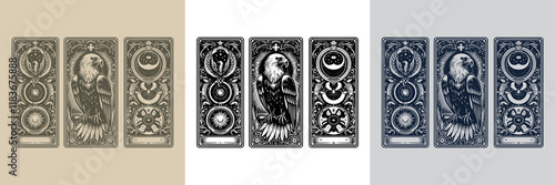 soaring eagle playing card tattoo design