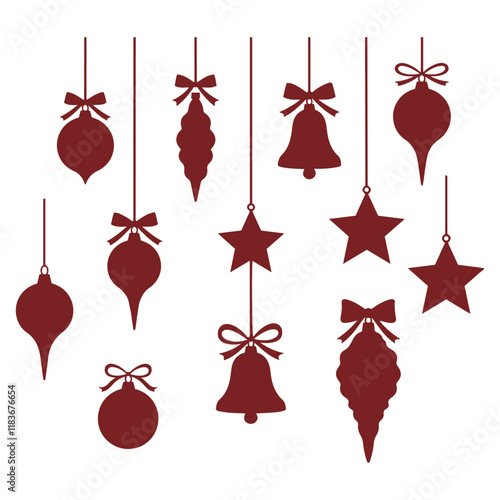 Elegant very style Ornament set  vector  Silhouettes A Diverse Collection of Vector Icons Festive Decorations 