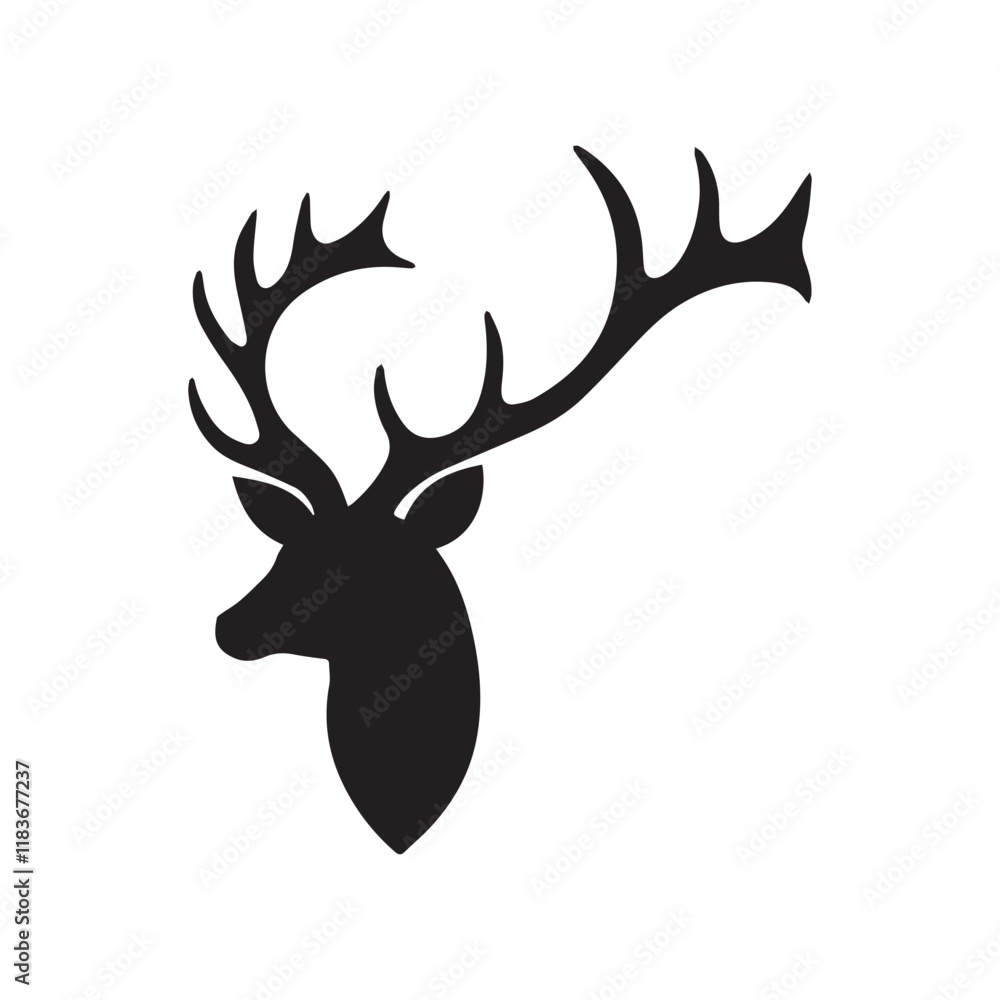 Running Deer Line Art Illustration. vector design simple white background. Running Deer Line Art Illustration. vector design simple white background.