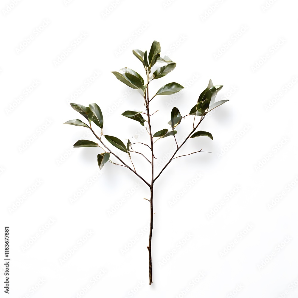 Fototapeta premium A beautiful green bush tree isolated on a white background