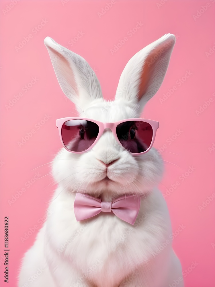 photo beautiful Rabbit wearing Cool sunglasses on Isolated Background photo beautiful Rabbit wearing Cool sunglasses on Isolated Background