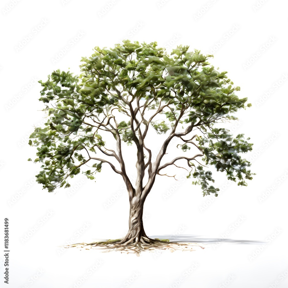 A beautiful green bush tree isolated on a white background A beautiful green bush tree isolated on a white background
