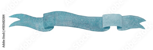 The ribbon elements are watercolor style. Flat banner ribbon for decorative design. Ribbons, Banners, Badges, Labels Are Design Elements.