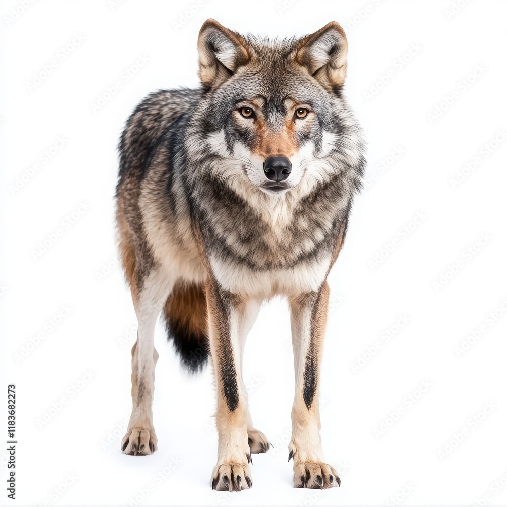 Fototapeta premium Wolf isolated on white background. 