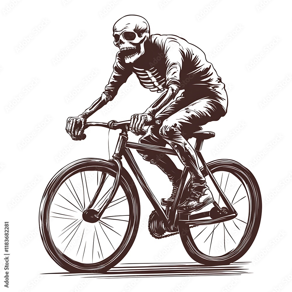 Fototapeta premium Skeleton cyclist graphic design