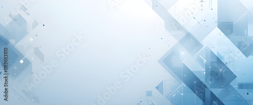 Abstract geometric design with layered shapes and soft gradients in blue tones