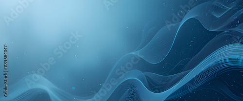 Waves of blue light create a tranquil and serene background in an abstract design suitable for various applications