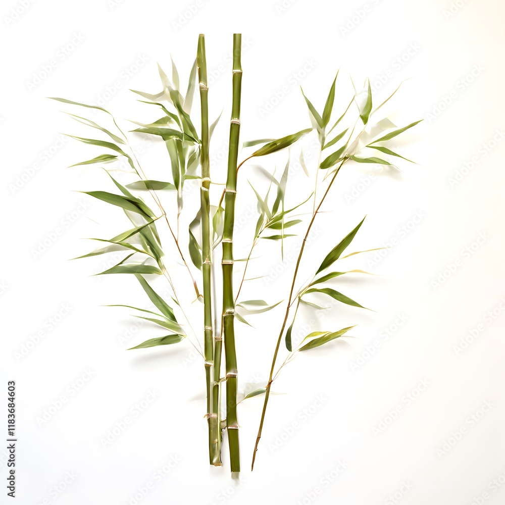 Fototapeta premium A beautiful green bush tree isolated on a white background