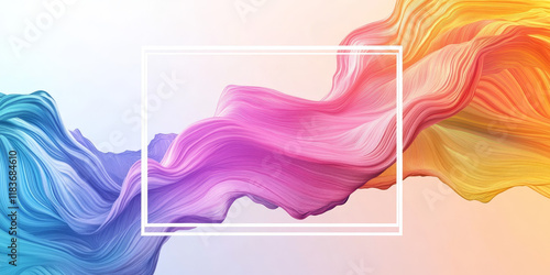 White frame with a colorful abstract background photo