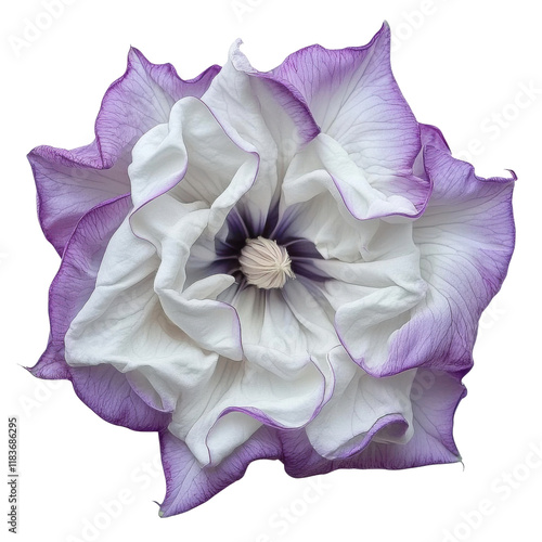 purple and white datura flower bloom isolated