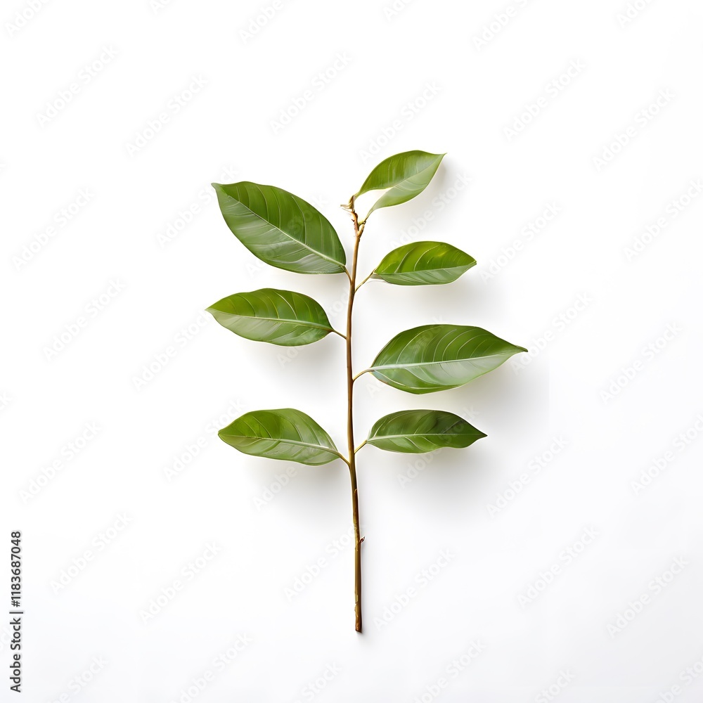 Fototapeta premium A beautiful green bush tree isolated on a white background