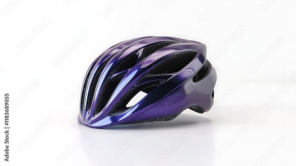 Fototapeta premium A purple helmet with a black face shield