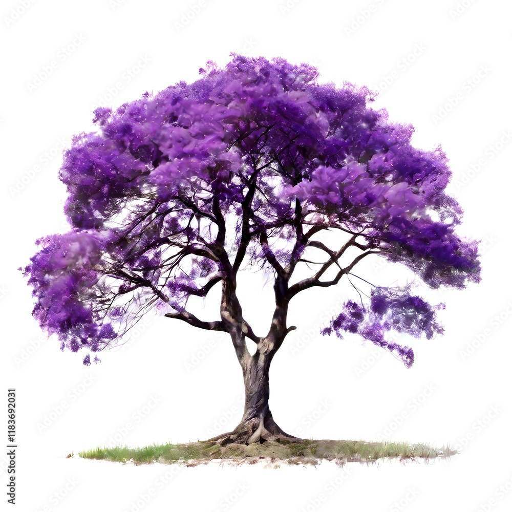 Fototapeta premium A beautiful green bush tree isolated on a white background