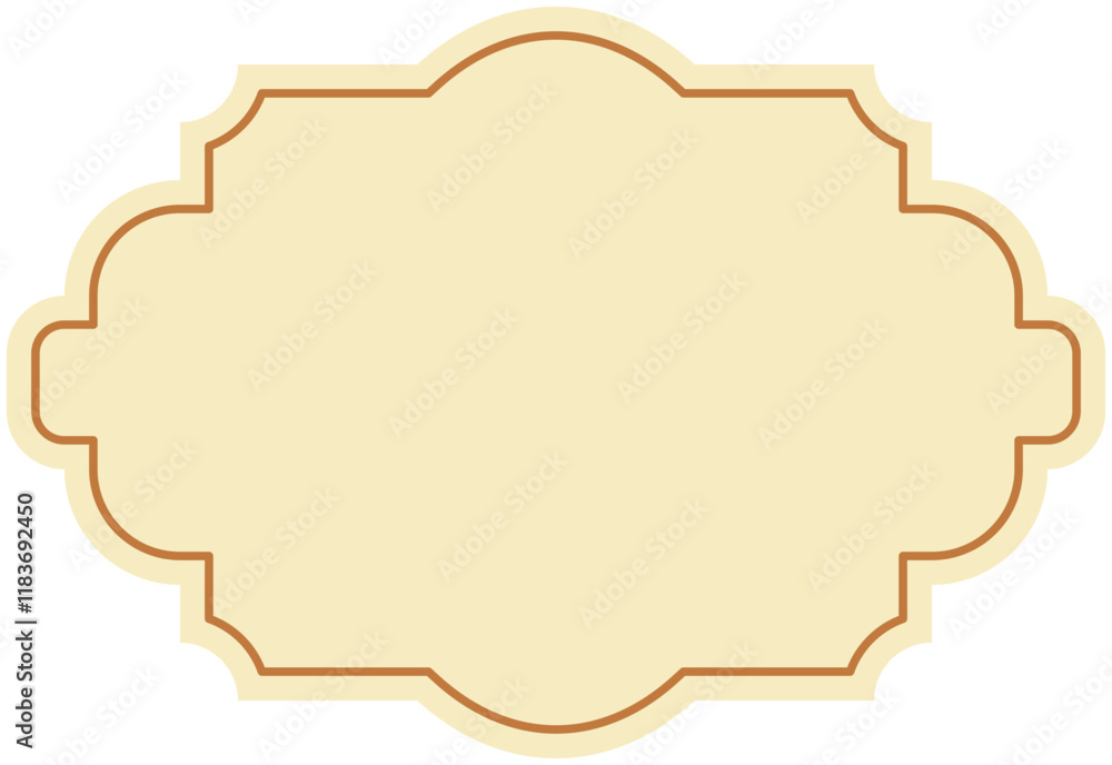 Elegant Beige Decorative Frame with Brown Border, Perfect for Design Projects Elegant Beige Decorative Frame with Brown Border, Perfect for Design Projects